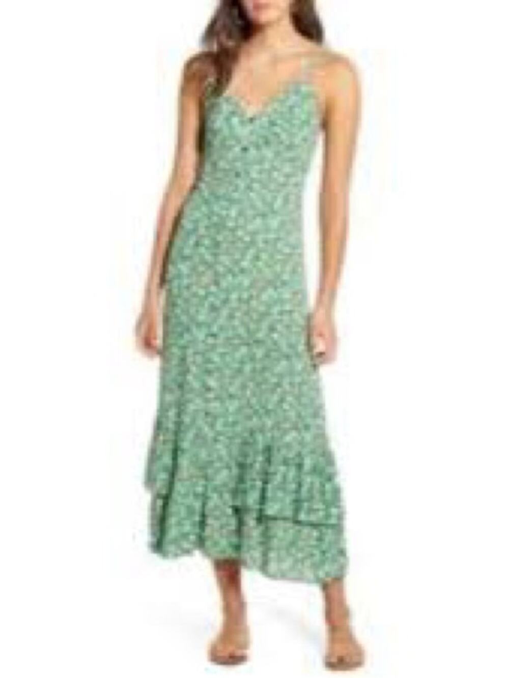 NWT GOOD LUCK M GEM Ruffle Hem Sun Dress